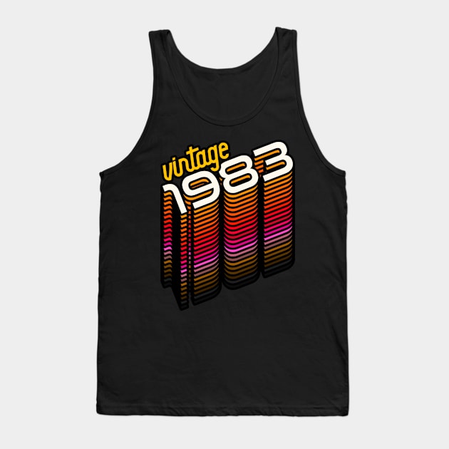 Vintage Made in 1983 ))(( Retro Birthday Year Gift Tank Top by darklordpug